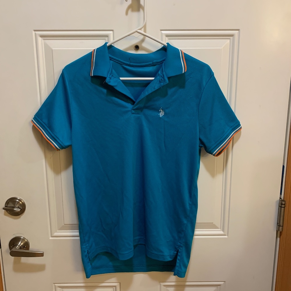 U.S. Polo Assn.- Blue DryFit Collared Shirt